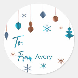 Etiqueta de regalo personalizada decorativa cobre