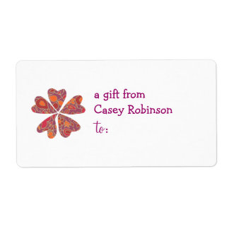 Etiqueta de regalo personalizada -- diseño floral