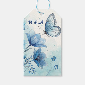 Etiqueta de Regalo Personalizada Floral y Mariposa