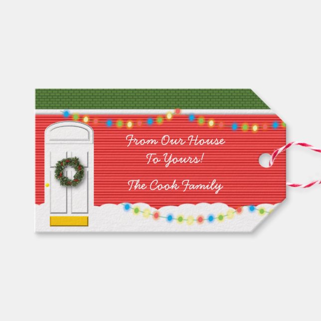 Etiqueta de regalo personalizada para navidades (Frente (Horizontal))
