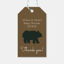 Etiqueta de regalo personalizada Rustic Black Bear