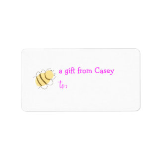 Etiqueta de regalo personalizada -- tema abeja