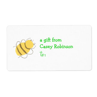 Etiqueta de regalo personalizada -- tema abeja