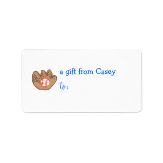 Etiqueta de regalo personalizada -- tema béisbol