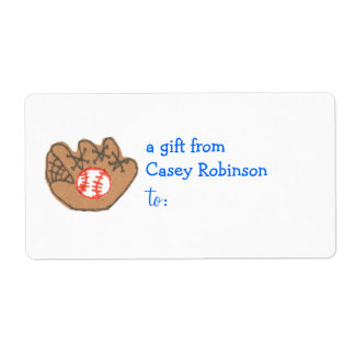Etiqueta de regalo personalizada -- tema béisbol