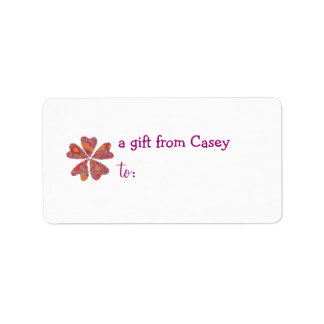 Etiqueta de regalo personalizada -- tema de flores