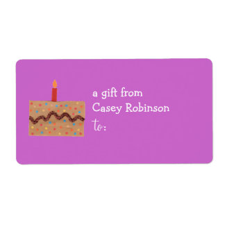 Etiqueta de regalo personalizada -- tema de pastel