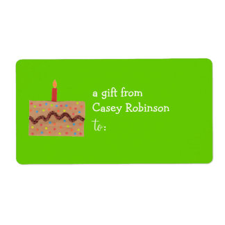 Etiqueta de regalo personalizada -- tema de pastel