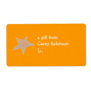 Etiqueta de regalo personalizada -- tema estrella