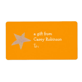 Etiqueta de regalo personalizada -- tema estrella