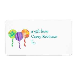 Etiqueta de regalo personalizada --tema globo aero