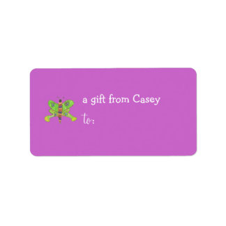 Etiqueta de regalo personalizada -- tema mariposa
