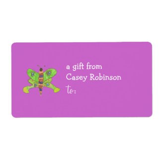 Etiqueta de regalo personalizada - tema mariposa