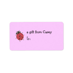 Etiqueta de regalo personalizada -- tema mariquita