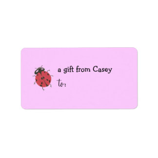 Etiqueta de regalo personalizada -- tema mariquita