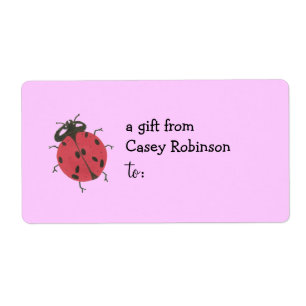 Etiqueta de regalo personalizada -- tema mariquita