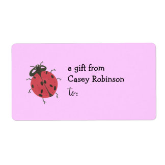 Etiqueta de regalo personalizada -- tema mariquita