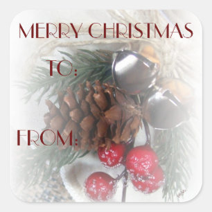 Etiqueta de regalo Pinecones y Berries