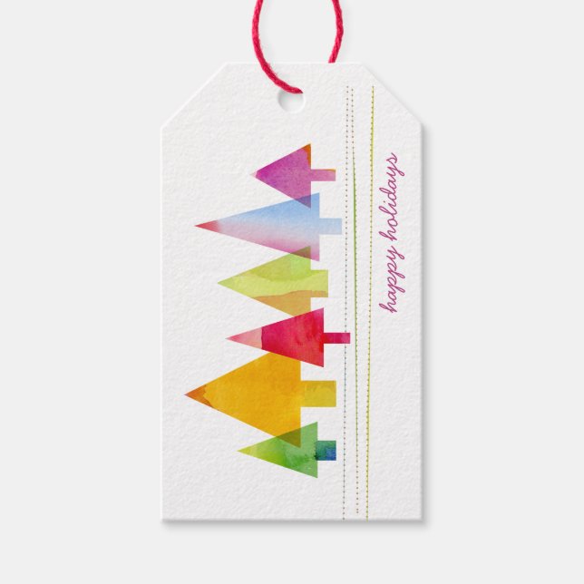 Etiqueta de regalo Pintadas Pinos (Anverso)