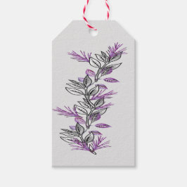 Etiqueta de regalo Purple & Siler Sprig