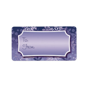 Etiqueta de regalo Purple Snowflake