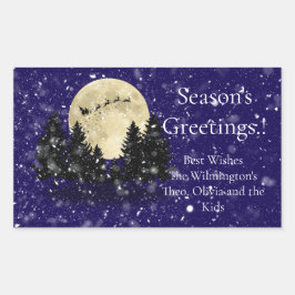 Etiqueta de regalo rectangular para Navidades de o