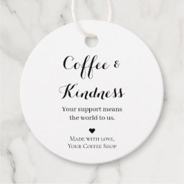 Etiqueta de regalo redonda Café & Amabilidad