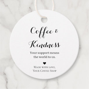 Etiqueta de regalo redonda Café & Amabilidad