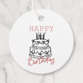 Etiqueta de Regalo Redonda - Cumpleaños Minimalist
