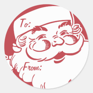 Etiqueta de regalo Retro Santa Believe