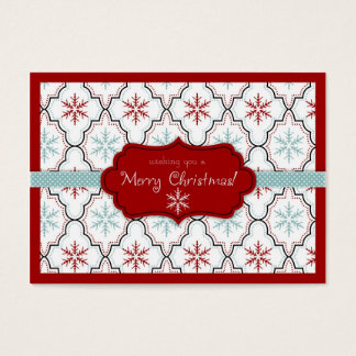 Etiqueta de regalo Retro Snowflakes 2