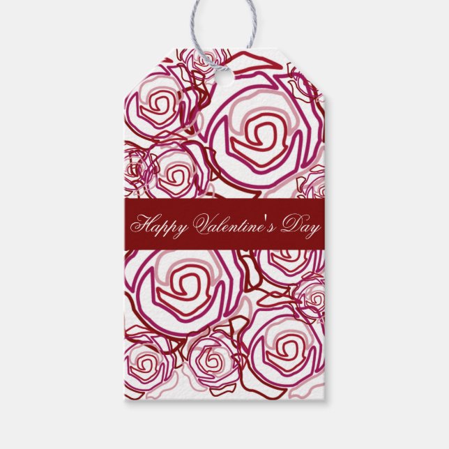 Etiqueta de regalo "Rosa Valentine" (rosa) (Anverso)