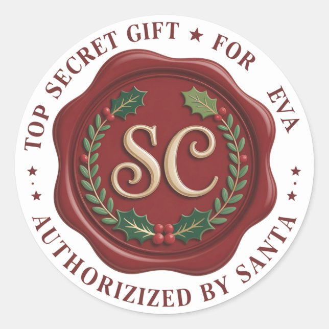 Etiqueta de Regalo Secreto de Santa (Anverso)