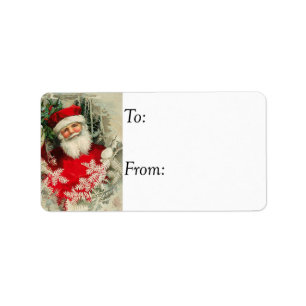 Etiqueta de regalo Sweet Santa Vintage