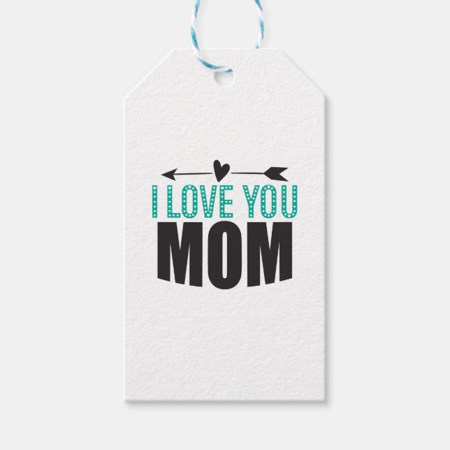 Etiqueta de regalo Te amo Mamá (Anverso)