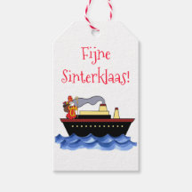 Etiqueta de regalo tradicional blanca de Sinterkla