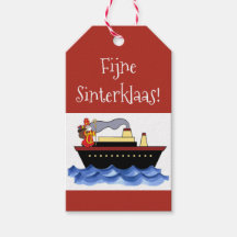 Etiqueta de regalo tradicional roja de Sinterklaas