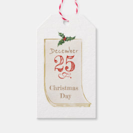 Etiqueta de regalo vintage de día de los navidades