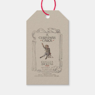 Etiqueta de regalo vintage Dickens A Christmas Car