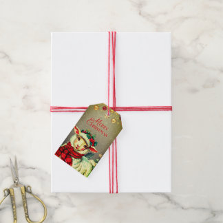 ETIQUETA DE REGALO VINTAGE PARA CORDERO DE NAVIDAD