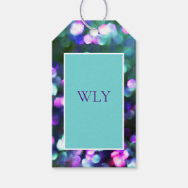 Etiqueta de regalo "WLY" Aqua Confetti