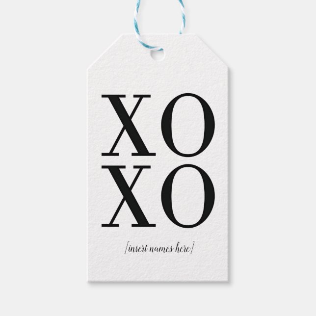 Etiqueta de regalo XOXO (Anverso)