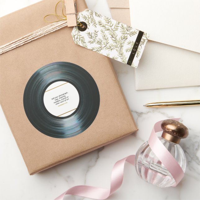 Etiqueta de registro de música de vinilo negro con (Regalar)