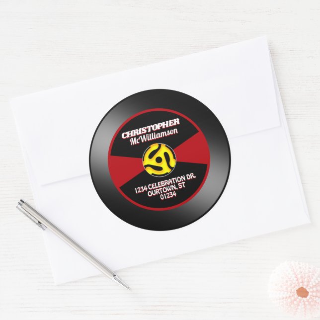 Etiqueta de registro Vinyl 45 Personalizada (Sobre)