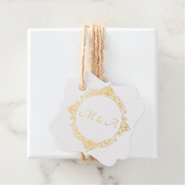 Etiqueta de Relieve metalizado de Boda de encaje b