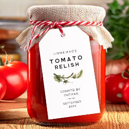 Etiqueta de Relish de Tomate Moderno con hoja de t