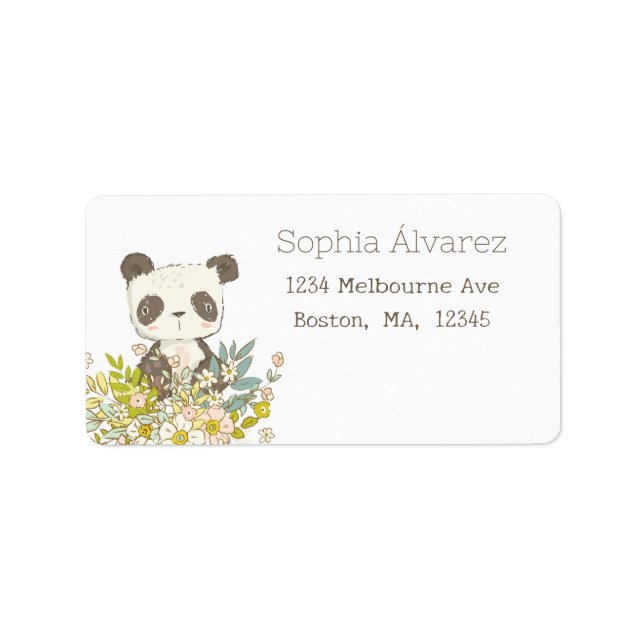 Etiqueta de remitente Baby Shower Panda (Frente)