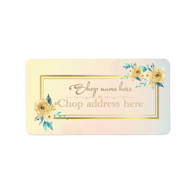 Etiqueta de remitente con rosas (Frente)