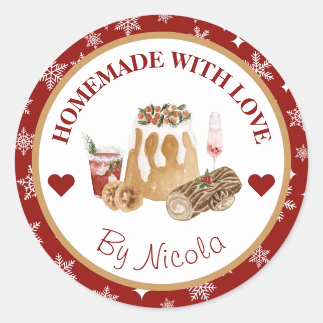 Etiqueta de repostería casera para vacaciones de N (Anverso)