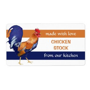 Etiqueta de reservas de gallo de cocina